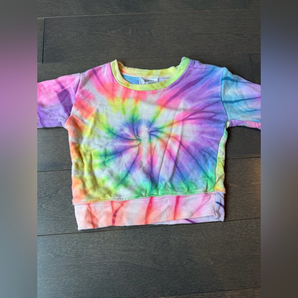 Flowers by Zoe Girls Tie-Dye Purple Pink Yellow Blue Sweatshirt & Legging Set - Picture 2 of 16